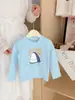 Nueva Camiseta de Manga Larga de Otoño 2026 para Niños, Otoño/Invierno, Casual, Dibujos Animados, Unisex, Capa Base, Top de Cuello Redondo para Niñas