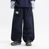 Calça comprida masculina estilo japonês, nova coleção outono 2026, calça de perna reta da moda para crianças, calça de trabalho estilosa e legal para meninos