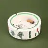 Cinzeiro de Cerâmica Criativo de Poker Mahjong, Espessado, Grande Capacidade, Cinzeiro Doméstico, Ornamento Decorativo para Mesa de Escritório