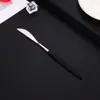 Juego de Cubiertos de Acero Inoxidable 410 Personalizado, Mango Plano, Vajilla Portuguesa, Cuchillo para Filete Occidental, Tenedor y Cuchara para Postre y Ensalada