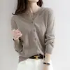 Suéter Cardigan de Punto para Mujer Otoño 2026 Cuello Redondo Suéter Corto de Lana Chaqueta para Mujer Venta al por Mayor Exportación