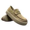 Sapatos Casuais Masculinos Slip-On Versáteis de Verão Respiráveis em Couro Genuíno Loafers Estilo Europeu de Nicho com Solado Grosso