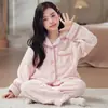 Pijama Infantil de Franela para Niñas, Otoño/Invierno, con Terciopelo Plus, Más Grueso, para Niños Mayores, Vellón de Coral, Niños Bebés, Conjunto de Ropa para el Hogar
