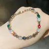 Pulseira redonda de zircônia e madrepérola de luxo leve vintage, de alta qualidade e versátil, joia nova e da moda de celebridade da internet 2026