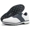 Suministro Directo Transfronterizo Talla Grande 39-49 Zapatos de Golf para Hombre con Tacos Fijos, Blanco y Azul
