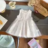 [En Stock] Vestido para Niña Xq269027 Verano 2026 Nuevo Vestido de Princesa de Malla sin Mangas Moda para Bebé