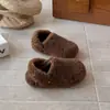 Zapatos Infantiles Estilo Coreano [Dos Tonos Café con Leche] Moda de Invierno Zapatos de Piel de Doble Uso Zapatillas Casuales Retro Birkenstock Versátiles para Niños