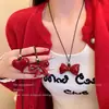 Estilo Coreano Explosiones Simple Borla Larga Ankora Lazo Rojo Cadena de Lana Otoño e Invierno Versátil Elegante Collar