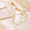 Joyería europea y americana acero inoxidable cruz circón blanco collar de oro femenino agua de manantial NC-782
