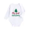 Enterizo Navideño Clase A Otoño Color Sólido Holgado Bebé Recién Nacido Triángulo Traje de Gateo Mameluco de Manga Larga