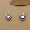 Acessórios de Prata de Lei S925 Atacado Pulseira de Contas DIY Pingente Pequeno de Coração Joias Feitas à Mão Pingente de Coração de Pêssego