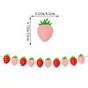 Decoración de cumpleaños temática de fiesta de fresas transfronteriza bandera flor pastel tarjeta pequeña traje de decoración venta al por mayor personalización