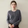 Suéter de Caxemira com Gola Meia-Aberta para Mulheres, Caimento Solto, Suéter Base de Tricô Emagrecedor, Novo Estilo Elegante de Outono e Inverno Suéter de Caimento Solto