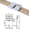 Huayi Mingtong Interruptor de Hebilla de Riel DIN35mm Hebilla de Sujeción Soporte de Montaje Aleación de Aluminio Base Negra y Blanca
