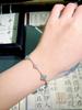 Pulsera de trébol de cuatro hojas con incrustaciones de jade de Guatemala natural clase A, exquisita y versátil de alta gama, joyería de mano de moda de lujo ligero