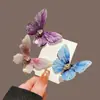 Presilha de Cabelo Flor Orquídea Borboleta Atmosfera Super Feérica para Mulheres, Presilha Lateral Bico de Pato Estilo Floresta, Acessório Estilo Feriado para Penteado no Topo da Cabeça