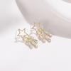 Aretes de Borla de Estrella Sentido del Diseño de Nicho Estilo Frío Calidad Aretes de Lujo Ligero Aretes Aretes Plato de Incienso para Mosquitos Clip para la Oreja