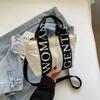 Bolsa de Ombro de Algodão com Letras Grandes Estilo Thai Nicho Feminino Gentil 2024 Nova Cor Sólida Têxtil