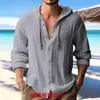 Camisa con capucha para hombre de moda primavera y verano 2026, color liso, texturizada, top casual de manga larga, Amazon transfronterizo.