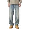Lyocell Tencel Jeans Homens Loose American Style Casual Retro Straight Wide Leg Long Pants Verão Calças Finas