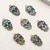 Halloween Transfronterizo Europeo y Americano Impresión de Simulación de Goteo de Aceite Colgante de Calavera Colgante Joyería Creativa DIY Accesorios para Pulseras