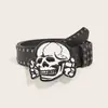 Cinto de Moda Original Estilo Punk Rock Ins Feminino Caveira Rebite Y2K Sexy Ajustável Cinto para Homens e Mulheres