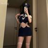 Shuoyao uniforme sexy mujer policía sexy tirante hueco Mono de marinero azul marino traje de tentación 270