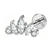 Stud para Hélice de Hueso de Oreja Mariposa de Aleación de Titanio G23 con Rosca Interna Stud para Labio de Titanio F136 Joyería para Piercing F136 Certificado