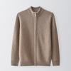Otoño e Invierno Nuevo Cárdigan de Cachemira 100 de Cuello Semialto para Hombre de Manga Larga a la Moda Combinable con Todo con Cierre de Cremallera Cárdigan Tejido de Cachemira