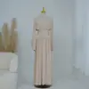 2026 Vestido Elegante de Cor Sólida com Manga Longa de Alta Qualidade com Camada Dupla e Ajuste na Cintura Loriya LR1330