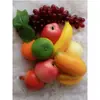 Enfeites de frutas realistas com peso, modelos de maçã biônicos, modelos de vegetais realistas, decorações de frutas falsas, enfeites de uva, adereços
