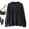 Ropa Positiva Única / ~Tejido Cepillado~ Cálido Cómodo Otoño Invierno Suéter Cuello Redondo Top de Cachemir Manga Larga Suéter
