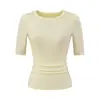 Nuevo Top de Verano Ajustado Favorecedor de Manga Corta para Mujer con un Ambiente Puro y Sexy, Camiseta Básica Regular para Hombros
