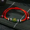 Pulsera de cordón rojo año de nacimiento tejida a mano hilo de oro seis palabras pulsera real para hombres y mujeres estilo étnico poliéster joyería mangying