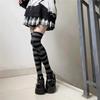 Calcetines de rayas de color frío para tierra, calcetines de pantorrilla para niños, largos hasta la rodilla, estilo chica e-sports, caña alta, oscuros, estilo japonés, punk, moda, jk
