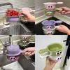 Mango nuevo engrosado, colador de frutas de doble capa, herramienta de limpieza de verduras para la sala de estar, canasta de frutas y canasta de verduras engrosadas