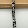 Novo Estilo Chanel-Inspirado Fita Preta e Branca com Cristais Diamante e Miçangas Costuradas à Mão, Acessórios de Renda para Roupas, Acessórios Hanfu