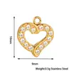 Accesorios de joyería DIY de acero inoxidable Moda francesa colgante de concha de trébol de cuatro hojas lleno de circonita para pulsera y collar
