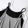 Camiseta Interior Fina de Verano para Mujer con Tirantes de Algodón Ajustada sin Mangas Chaleco Talla Grande Color Sólido Top Versátil