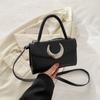 Bolsa Transversal Pequena Quadrada Feminina de Cor Sólida Simples Texturizada Nova Primavera 2024 Estilo Ocidental Casual Estilo Coreano