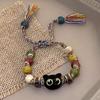 Nueva Pulsera de Cuentas Rosa Corazón para Niña KT Cat Moda Dopamina Gato Campana Pulsera Pulsera de Dibujos Animados