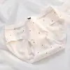 Calcinha infantil com estampa floral rosa, 10A algodão puro antibacteriano, entrepernas estendido, respirável, cintura média, justas ao corpo, calcinhas para estudantes