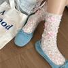 Calcetines de mujer estilo coreano con lazo y encaje apilables para primavera y verano
