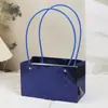 Macaron Dia dos Namorados Sacola de Papel Simples à Prova d'Água Grande Multicor Bolsa de Mão de Espuma Floral Bolsa de Mão com Flores Material de Embalagem