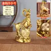 Venta al por mayor de fábrica Adorno de oveja de latón Lingotes de oro Oveja del zodíaco Atrayendo riqueza Decoración del hogar Sala de estar Artesanía Feng Shui