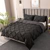 Fornecimento Transfronteiriço Amazon Conjunto de Roupa de Cama com Fronha e Capa de Edredom Cor Sólida com Padrão de Flores 3D Tridimensional