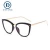 Montura de gafas semimetálica anti-luz azul anti-radiación moda INS color ojo de gato transfronterizo europeo y americano 2021 Nuevo 376-2