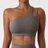Sutiã de Yoga à Prova de Choque com Ombro Assimétrico Nuvem Estética Costas Roupa Íntima Esportiva Alça Assimétrica Regata Fitness para Corrida 6425
