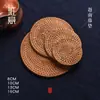 Set de 4 Posavasos Redondos de Ratán Vietnamita Tejidos a Mano para Taza de Té, Tazón, Mesa de Café, Mesa de Comedor, Set de Té al por Mayor