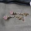 Caperucita Roja Libro Mismo Estilo Cristal Rosa Cuentas Gancho para Oreja Hanfu Estilo Antiguo Accesorios Cheongsam Pendientes Pendientes Pendientes Pendientes Regalo para Mujer